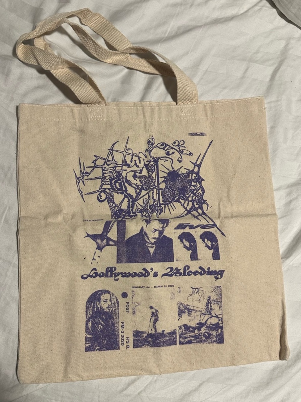 Post Malone "Hollywood's Bleeding" concert tote bag